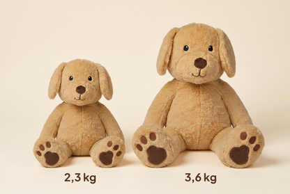 Bink 3,6 kg naast Bo 2,3 kg, formaatvergelijking